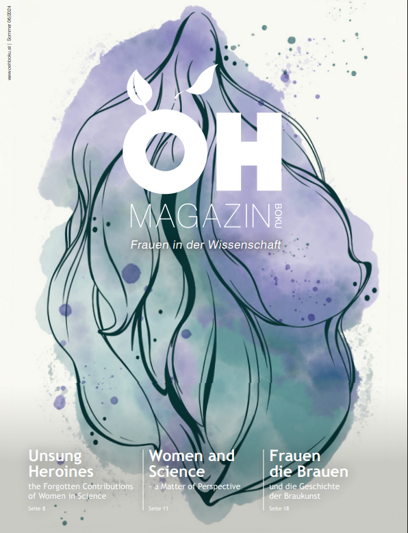 Deckblatt des ÖH Boku Magazins, Frauen in der Wissenschaft, Sommerausgabe 2024